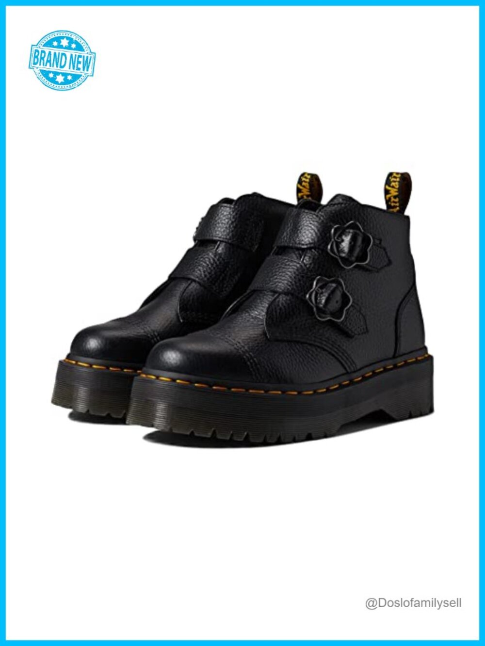 Dr. Martens Devon Flower Leather Platform Boot